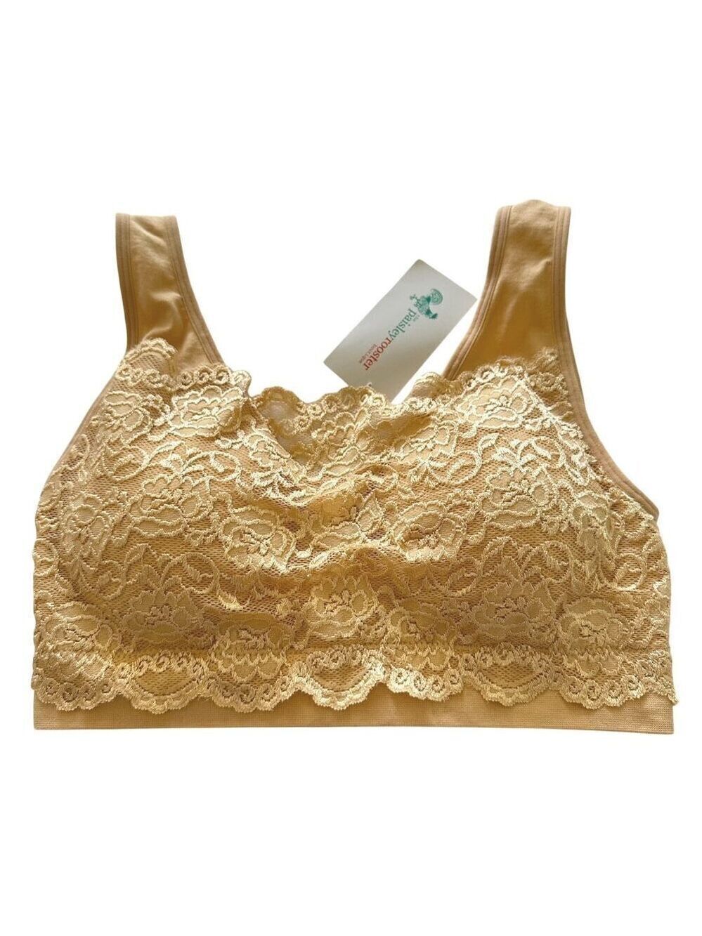 Taupe Lace Sports Bralette L Zenana Outfitters Lightweight Comfortable Fit Bra